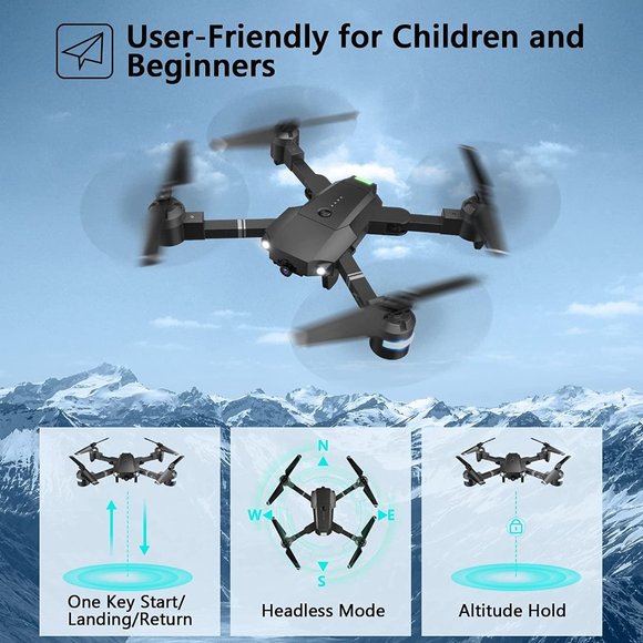 NIB ATTOP X-PACK 18 Foldable Drone with Camera FHD 1080p, Night Black - Picture 9 of 14